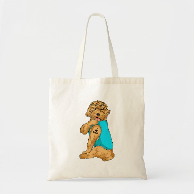 Golden Doodle I Liebe Vater Tattoo Apparel Dog Vat Tragetasche (Vorne)