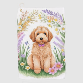 Golden Doodle Puppy Golfhandtuch