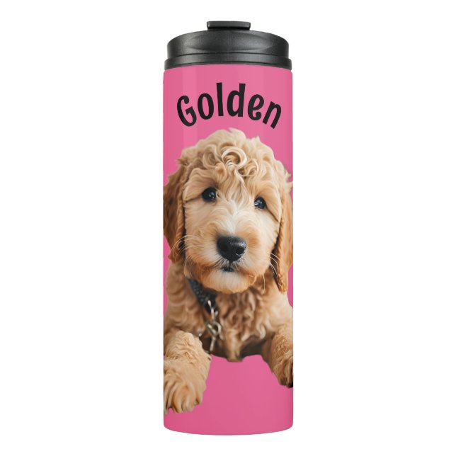 Golden Doodle Puppy Thermosbecher (Vorderseite)