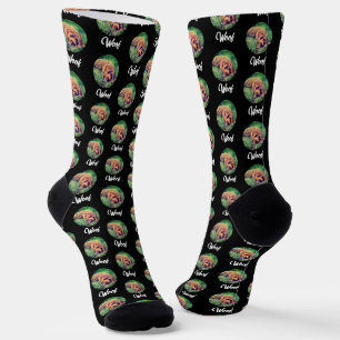 Golden Doodle Schwarze Socken Runde Abbildung