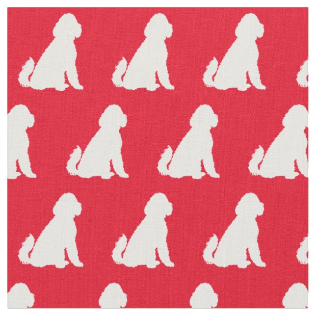 Golden Doodle Silhouette Pet Aussie Red Stoff (Nahaufnahme)