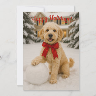 Golden Doodle Urlaubskarte Einladung