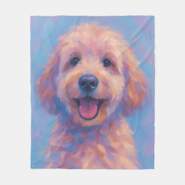 Golden Doodle Warm Fleece Blanket (Vorderseite)