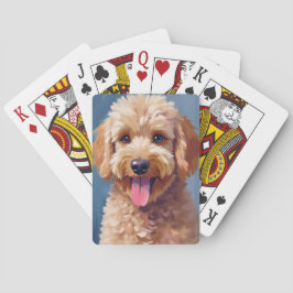 Golden Doodle | Wasserfarbenes Hundemalerei Hausti Spielkarten