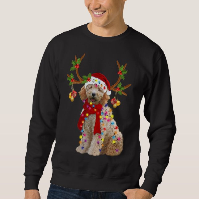 Golden Doodle Wunderschöner Rentierbaum Lig Sweatshirt (Vorderseite)