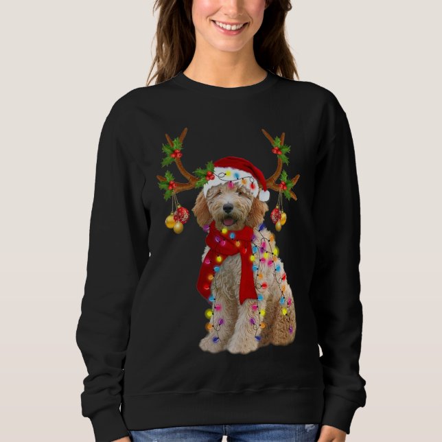 Golden Doodle Wunderschöner Rentierbaum Lig Sweatshirt (Vorderseite)