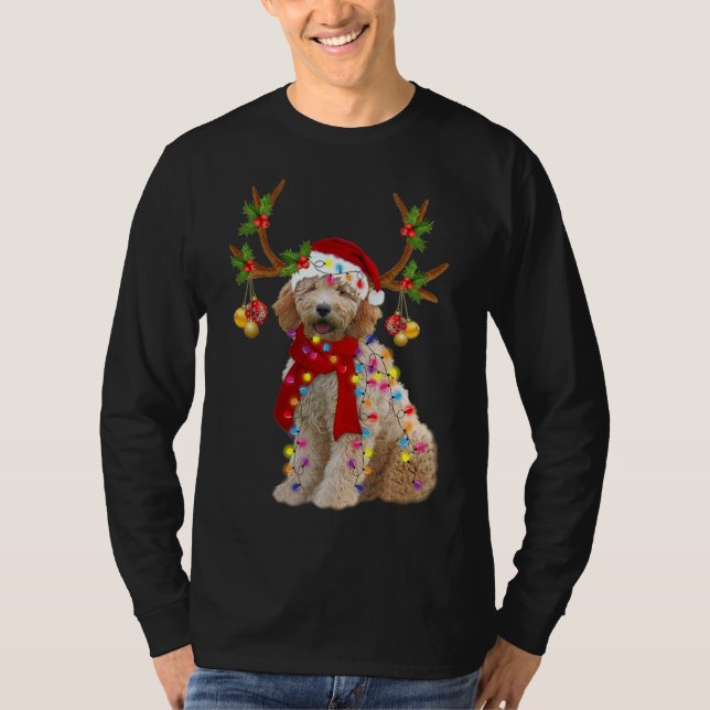 Golden Doodle Wunderschöner Rentierbaum Lig T-Shirt (Vorderseite)