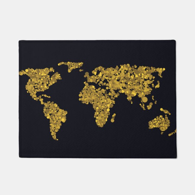 Golden Dot Weltkarte Fußmatte (Vorderseite)