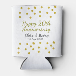 Golden dots glitter happy 20th anniversary wedding dosenkühler