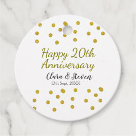 Golden dots Glitzer Happy 20. Jubiläum Hochzeit Geschenkanhänger