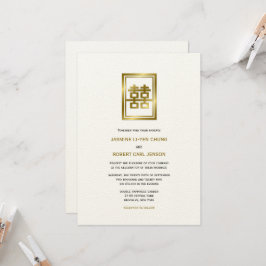 Golden Double Happiness Klassische chinesische Hoc Einladung