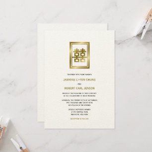 Golden Double Happiness Klassische chinesische Hoc Einladung