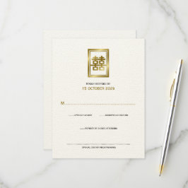 Golden Double Happiness Klassische chinesische Hoc RSVP Karte