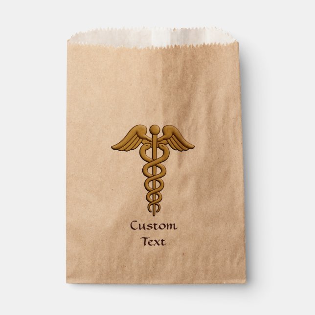Golden Double Snake Caduceus Geschenktütchen (Vorderseite)