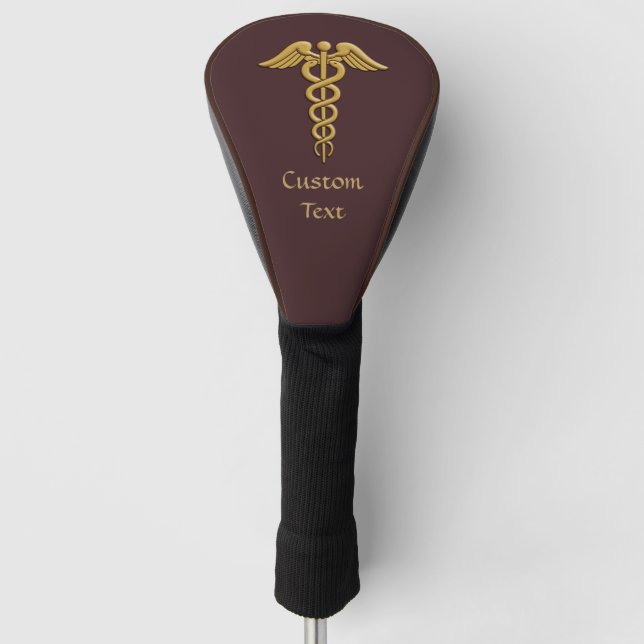 Golden Double Snake Caduceus Golf Headcover (Vorderseite)