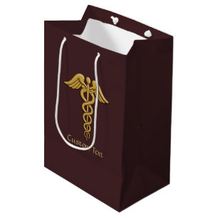 Golden Double Snake Caduceus Mittlere Geschenktüte