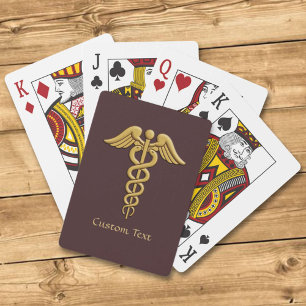 Golden Double Snake Caduceus Spielkarten