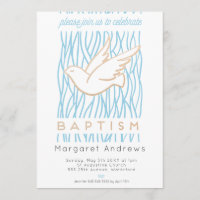 Golden Dove Baptism Invitation religieuse
