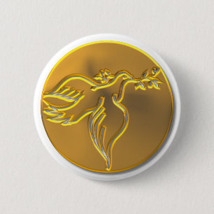 Golden Dove of Peace - Heiliger Geist Button