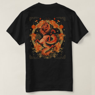 Golden-Drache-Feuerpferd-T-Shirt, chinesisch T-Shirt