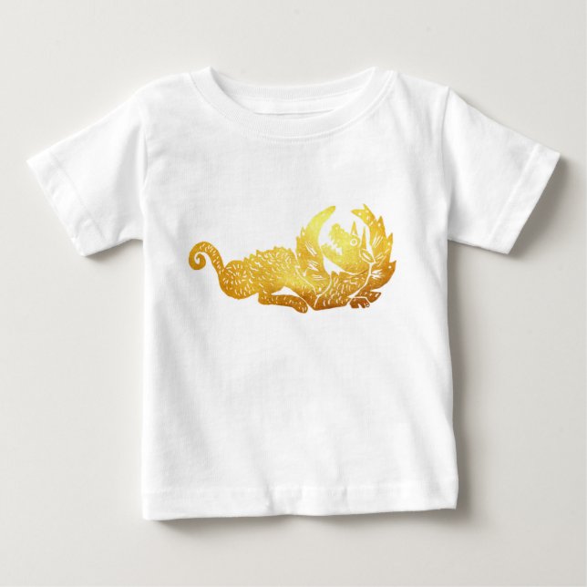 Golden Dragon Baby Fine Jersey T - Shirt (Vorderseite)