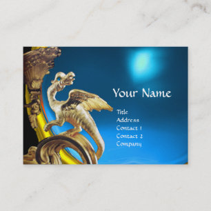 GOLDEN DRAGON BLUE SAPPHIRE Monogram Gold Metallic Visitenkarte