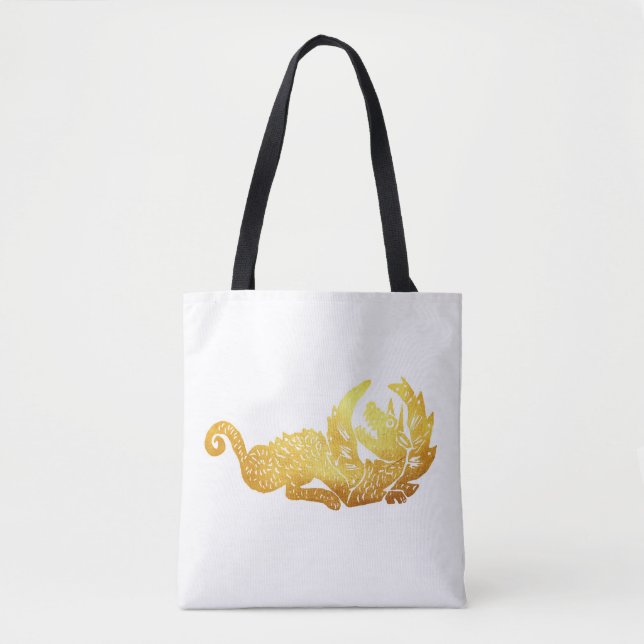 Golden Dragon Custom All-Over-Print Tote Bag Tasche (Vorderseite)