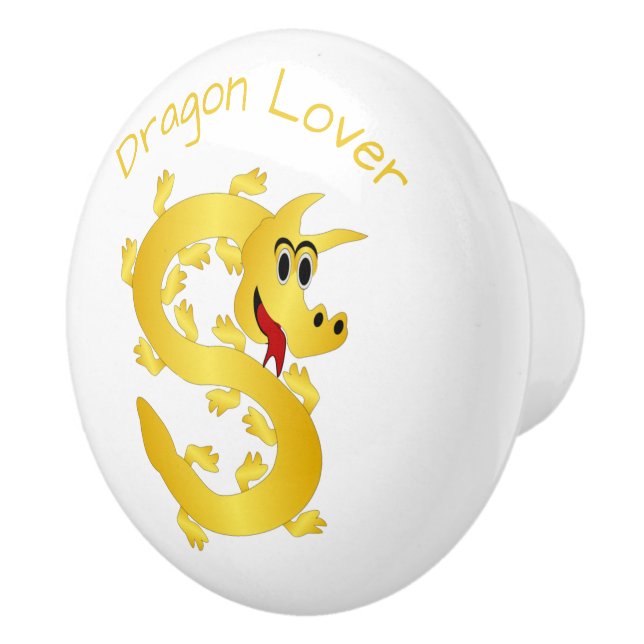 Golden Dragon Design Personalised Keramikknauf (Rechts)