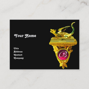 GOLDEN DRAGON GEM MONOGRAM, gelb, schwarz, rot Visitenkarte