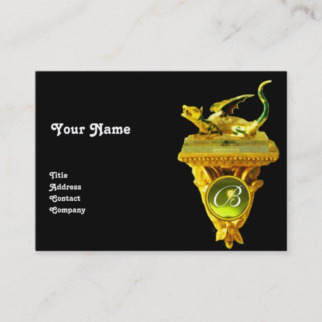 GOLDEN DRAGON GEM MONOGRAM, gelber Topaz schwarz Visitenkarte (Vorderseite)