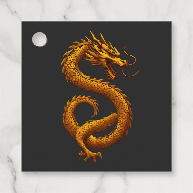 Golden Dragon Geschenkanhänger (Vorderseite)