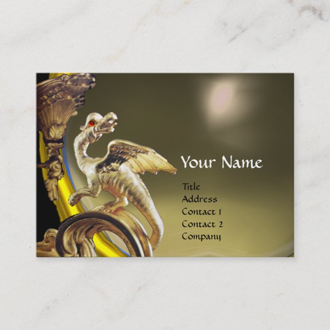 GOLDEN DRAGON GRAD AGATE Monogramm Visitenkarte (Vorderseite)