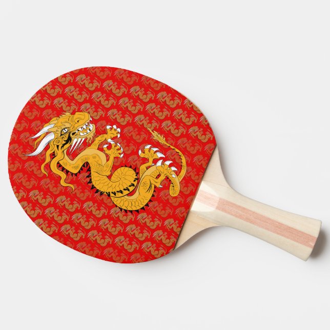Golden Dragon Ping Pong Paddle Tischtennis Schläger (Rückseite Seitenansicht)