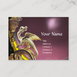 GOLDEN DRAGON PINK LILA AMETHYST Monogram Visitenkarte
