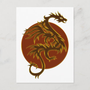 Golden Dragon Sun Erstellen Sie Ihren eigenen Hi Postkarte