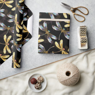 Golden Dragonflies Geschenkpapier