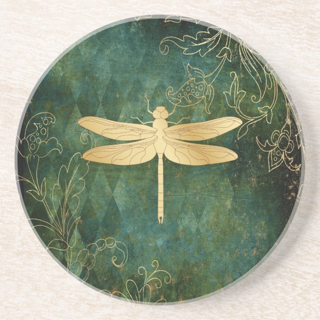 Golden Dragonfly Sandstone Untersetzer (Vorne)