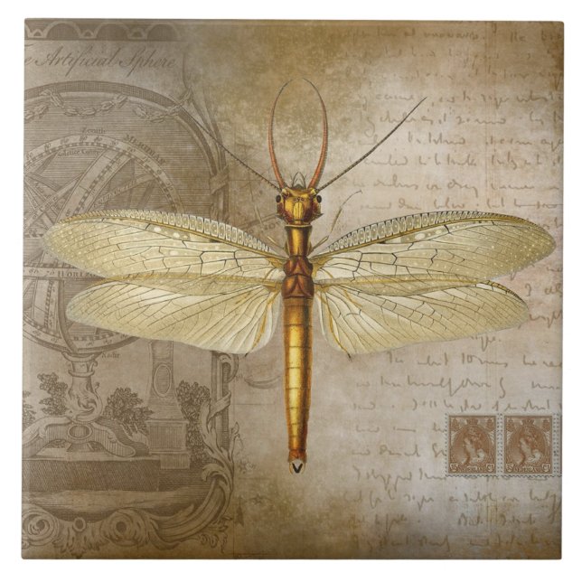 GOLDEN DRAGONFLY TILE FLIESE (Vorderseite)
