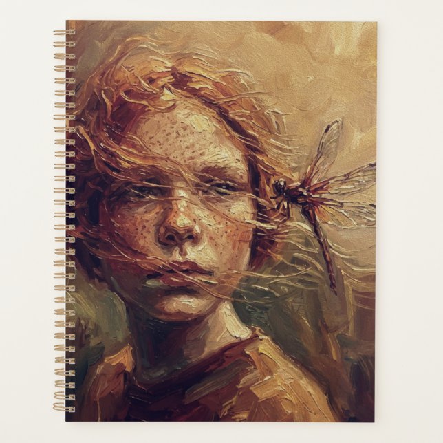Golden Dragonfly Whisper – Warm Impressionist Oil  Planer (Vorderseite)