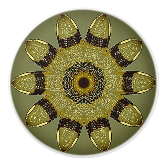 Golden Dragonfly Wings Keramik Knock Keramikknauf (Vorderseite)