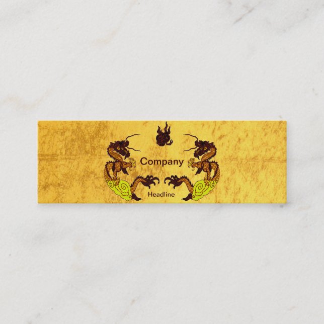 Golden Dragons Business Card Mini Visitenkarte (Vorderseite)