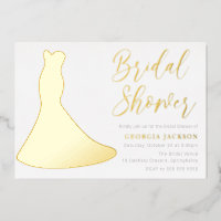 Golden Dress Foil Silhouette Brautparty Gold