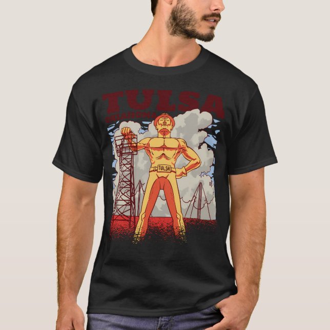 Golden Driller Tulsa Oklahoma T-Shirt (Vorderseite)