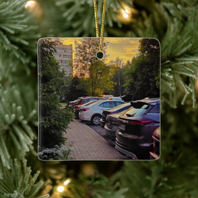 Golden Dusk City Ornament – Customizable (Baum)