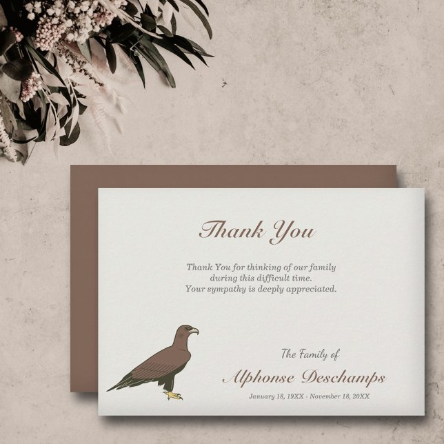 Golden Eagle Beerdigung Danke, Note Card Dankeskarte (Golden Eagle Funeral Thank You Note Card)