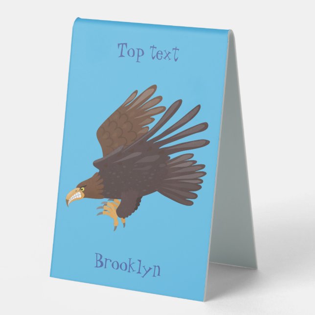 Golden eagle funny cartoon illustration tischaufsteller  (Vorderseite)