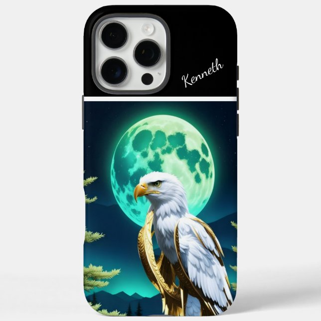 Golden Eagle Moon Uhr iPhone 16 Pro Max Hülle (Rückseite)
