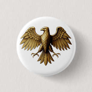 Golden Eagle T - Shirt Design Majestic Bird Grap Button