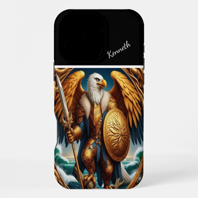 Golden Eagle Warrior iPhone 16 Pro Max Hülle (Rückseite)
