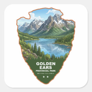 Golden Ears Provincial Park Arrowhead Quadratischer Aufkleber